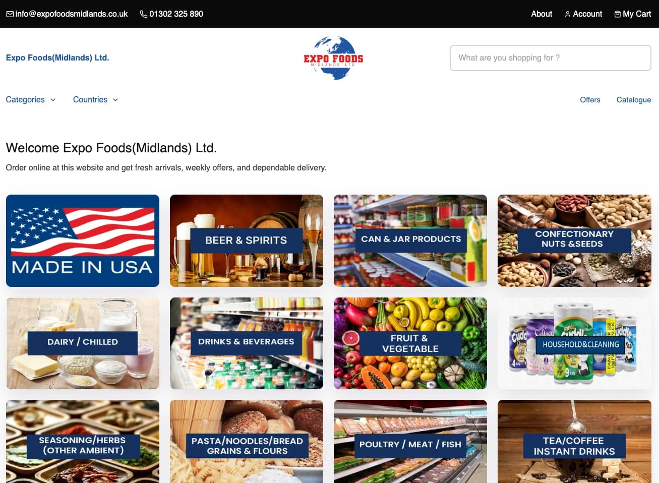 Expo Foods Midlands website screenshot